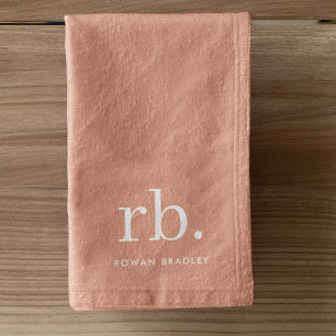 Monogram Coral Peach Elegante Feminine Minimalisti Handtuch