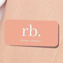Monogram Coral Peach Elegante Feminine Minimalisti