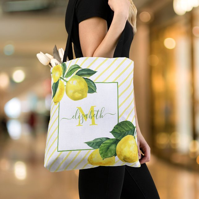 Monogram Country lemons Aquarellstreifen rustikal (Von Creator hochgeladen)
