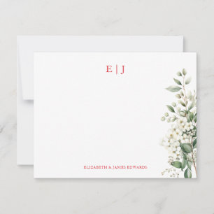Monogram Couple Initials Personalisiert Weihnachte Mitteilungskarte