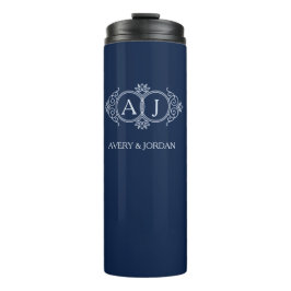 Monogram couple initials Welcome luxurious wedding Thermosbecher