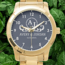 Monogram couple luxury elegant design armbanduhr