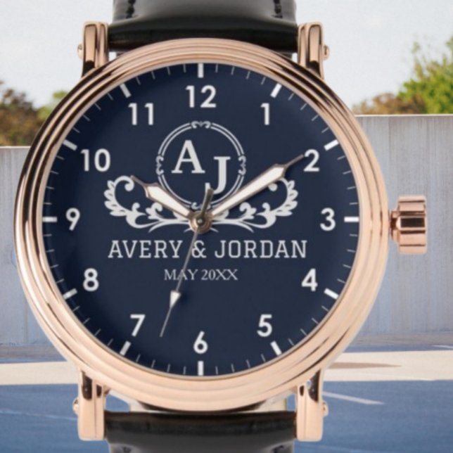 Monogram couple luxury elegant design armbanduhr (Von Creator hochgeladen)