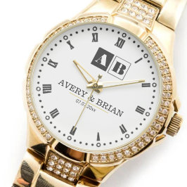 Monogram Couples Names Armbanduhr