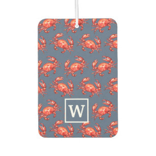 Monogram Crab Pattern Navy Blue Autolufterfrischer