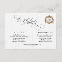 Monogram Crest Details Enclosure Card Begleitkarte