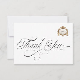 Monogram Crest Thank You Card Dankeskarte
