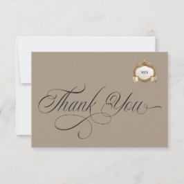 Monogram Crest Thank You Card Dankeskarte