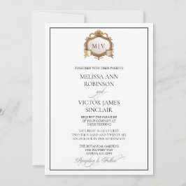 Monogram Crest Wedding Invitation Einladung
