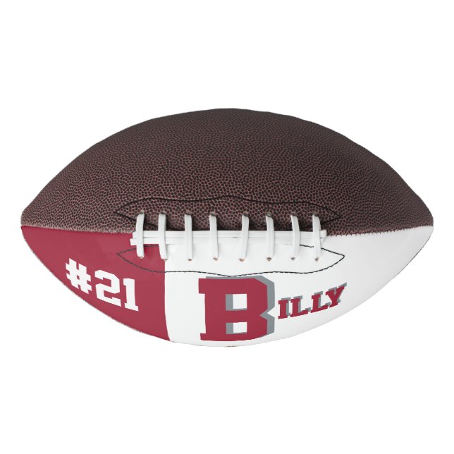 Monogram Crimson Red & White Football (Vorderseite)