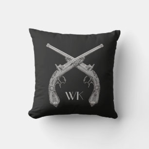 Monogram Crossed Pistolen Black Kissen