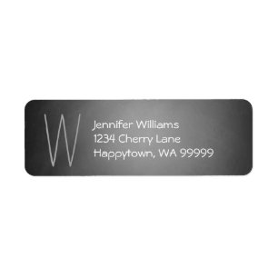 Monogram Custom Chalkboard Vignette Rücksendeadres