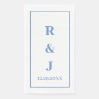 Monogram Custom Couple Name Cornflower Blue