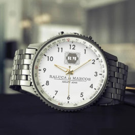  Monogram  Custom Couple Names – Elegant gift Armbanduhr