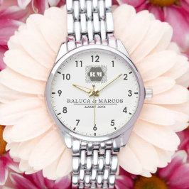  Monogram  Custom Couple Names – Elegant gift Armbanduhr