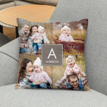 Monogram Custom Foto Throw Pillow Square Kissen<br><div class="desc">Erhältlich in verschiedenen Farben! Auf Wunsch können Sie eine benutzerdefinierte Farbe wählen. Entworfen von Berry Berry Sweet {www.berryberrysweet.com}</div>