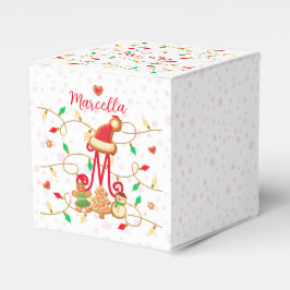 Monogram Custom Gingerbrett Red Geschenkschachtel