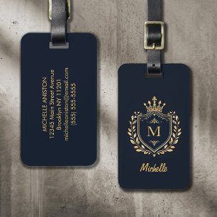 Monogram Custom Luxury Black Gold mit elegantem Sc Gepäckanhänger