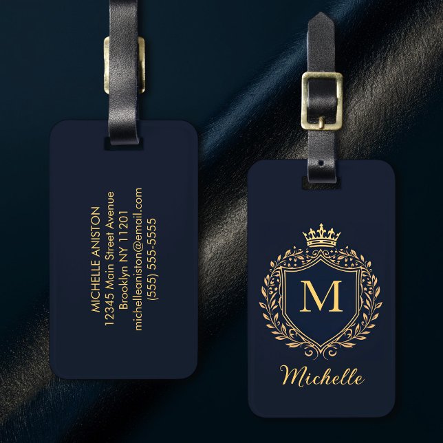 Monogram Custom Luxury Black Gold mit elegantem Sc Gepäckanhänger (Von Creator hochgeladen)
