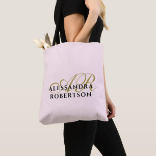 Monogram Custom Pastell Pink Gold Black Minimalist