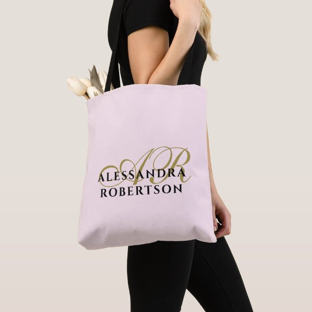 Monogram Custom Pastell Pink Gold Black Minimalist (Von Nahem)
