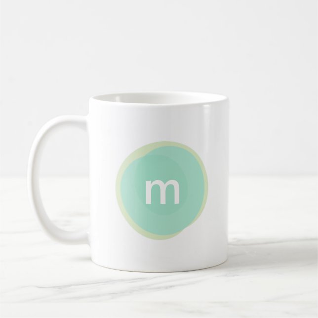 Monogram Custom Personalisiert in Minze und Green Kaffeetasse (Links)