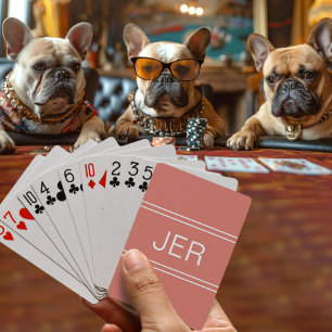 Monogram Custom Personalisiert Morange Orange Red Spielkarten