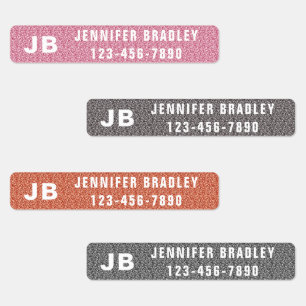 Monogram Custom Personalisiert Name Girl Glitzer Etiketten