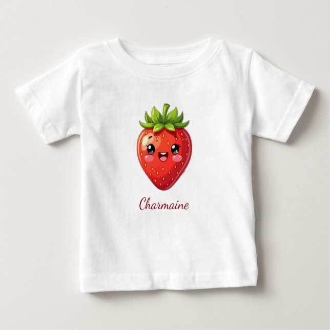 Monogram cute strawberry kawaii baby t-shirt (Vorderseite)