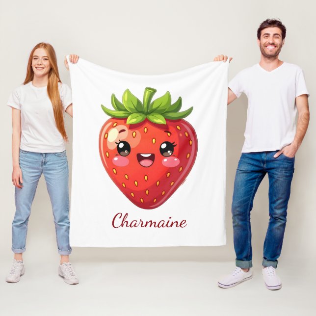 Monogram cute strawberry kawaii fleecedecke (Beispiel)