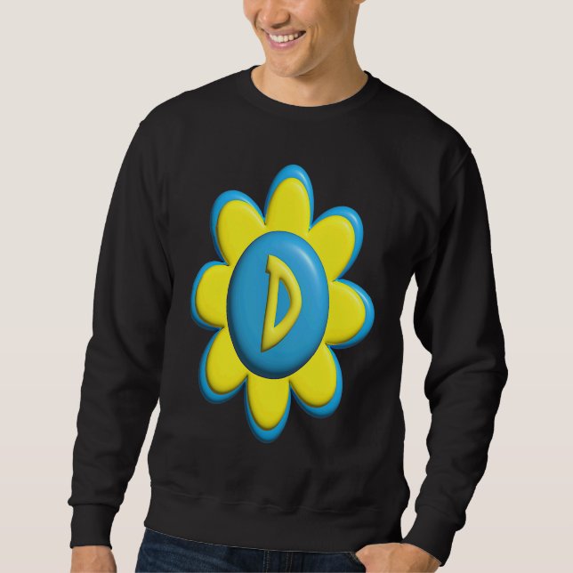 Monogram D  Colorful Flower Sweatshirt (Vorderseite)
