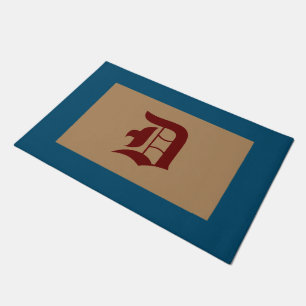 Monogram D Old English Blue Trim Doormat Fußmatte