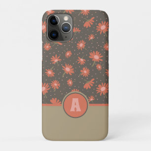 Monogram Daisies Coral Pink Floral Muster Case-Mate iPhone Hülle