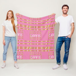 Monogram Daisy Floral Liebe Fleecedecke