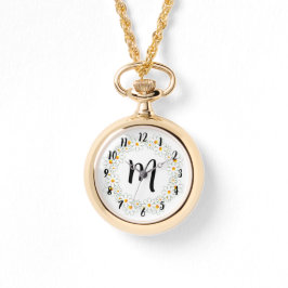 Monogram Daisy Necklace Watch Armbanduhr