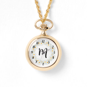 Monogram Daisy Necklace Watch Armbanduhr