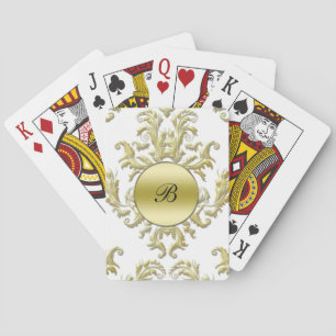 Monogram Damask Personalisierte Spielkarten