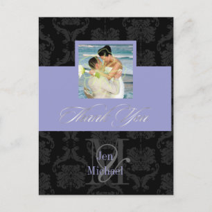 Monogram Damask, vielen Dank, Foto Postkarten, Postkarte