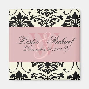 Monogram Damask Wedding, Magnete