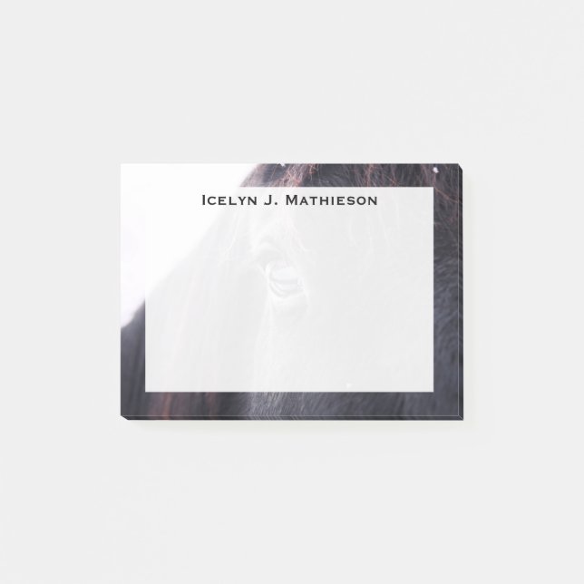 Monogram Dark Brown Horse Eye Post-it Klebezettel (Vorderseite)