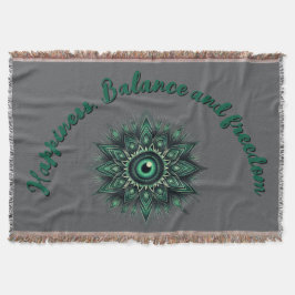 Monogram Dark Green Evil Eye Symbol auf grau | Decke