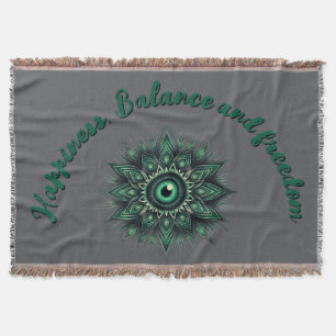 Monogram Dark Green Evil Eye Symbol auf grau Decke