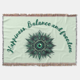 Monogram Dark Green Evil Eye Symbol auf grün | Decke