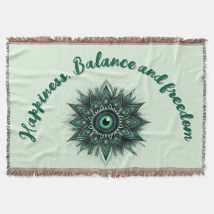 Monogram Dark Green Evil Eye Symbol auf grün Decke