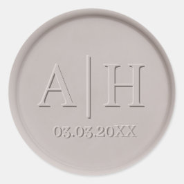 Monogram Date Clay Wax Siegel Aufkleber