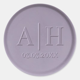 Monogram Date Lavendel Wax Siegel Sticker