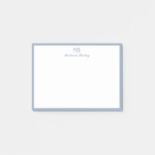 Monogram Decorative Typografie   Dusty Blue Post-it Klebezettel
