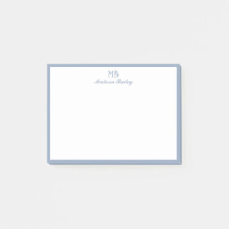 Monogram Decorative Typografie | Dusty Blue Post-it Klebezettel