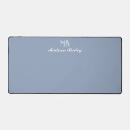 Monogram Decorative Typografie Dusty Blue Schreibtischunterlage