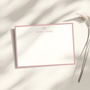 Monogram Decorative Typografie   Dusty Pink Mitteilungskarte